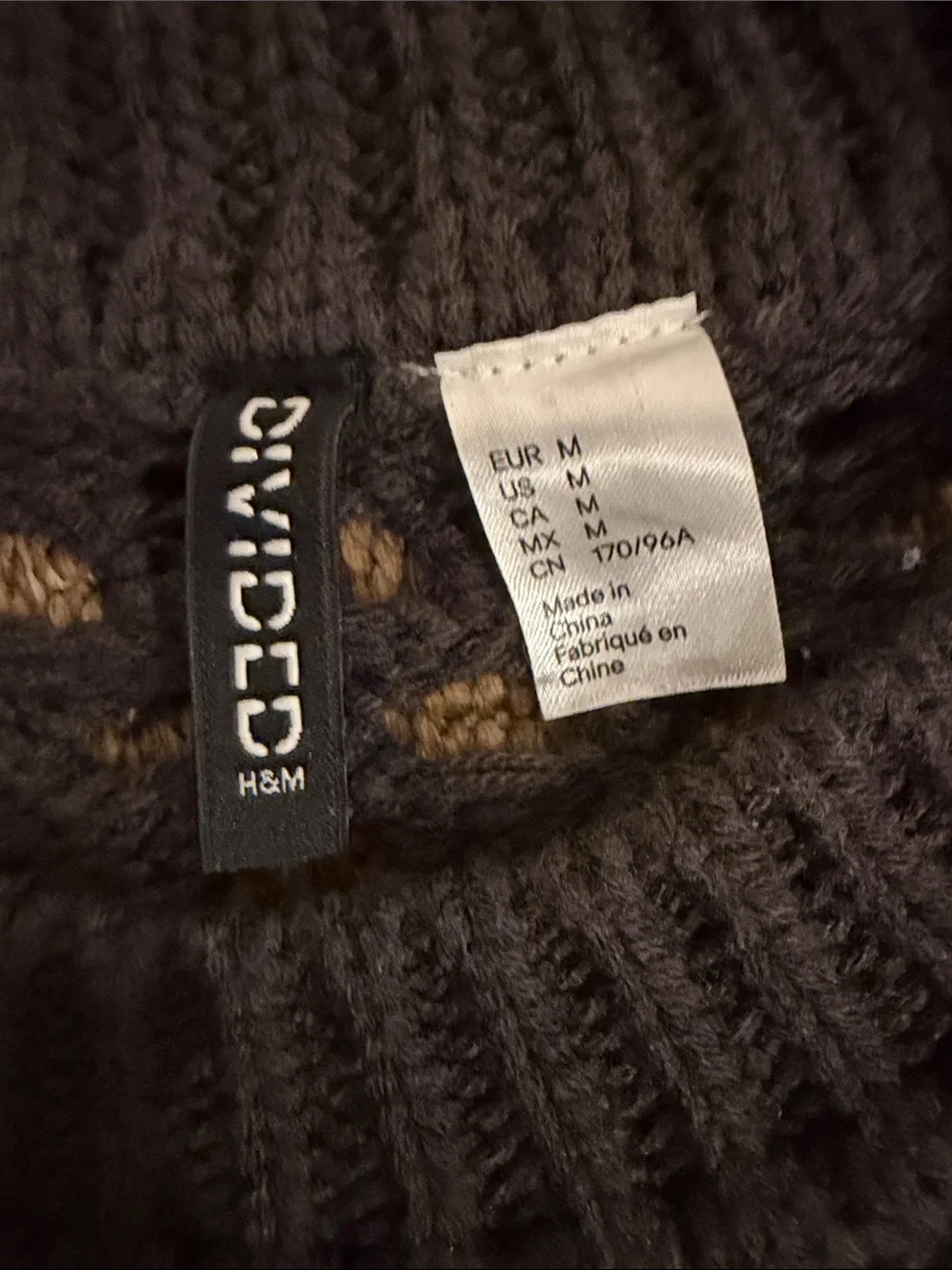 H&M Black Open-Weave Knit Sweater